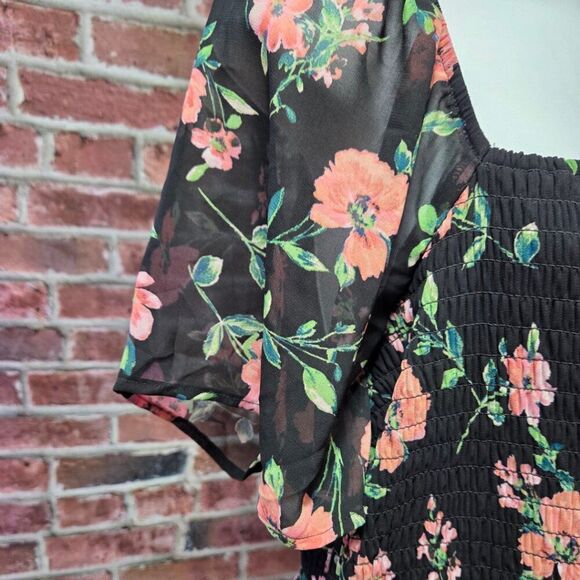 Lily Rose Floral Chiffon High-Low Dress – Women’s Size 3X Square Neckline - Picture 4 of 6